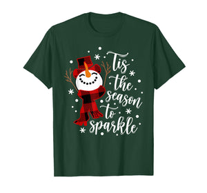 Tis The Season to Sparkle Snowman Christmas Holiday T-Shirt