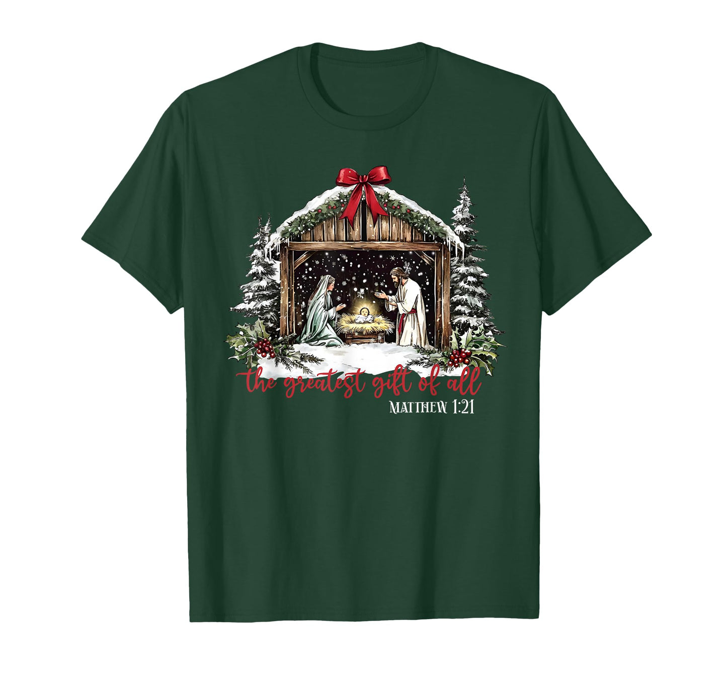 The Greatest Gift of All Jesus Baby Christian Xmas Christmas T-Shirt