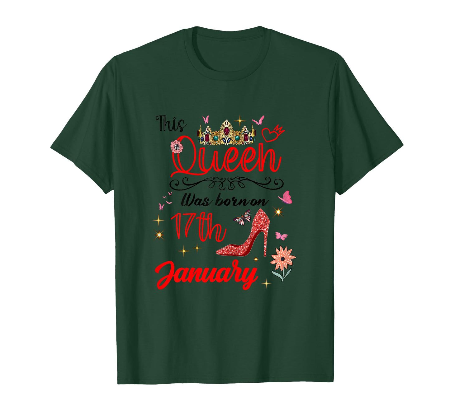 January 17 Birthday This Queen was Born on January 17th T-Shirt