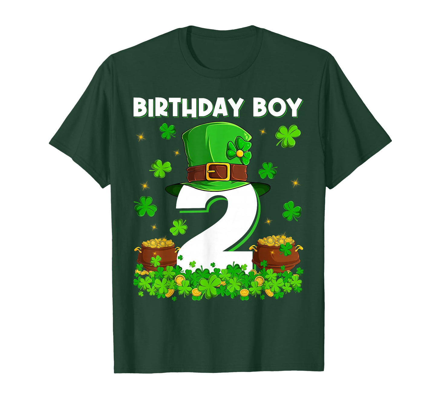 Birthday Boy 2 Years Old Saint Patrick's Day 2nd Birthday T-Shirt