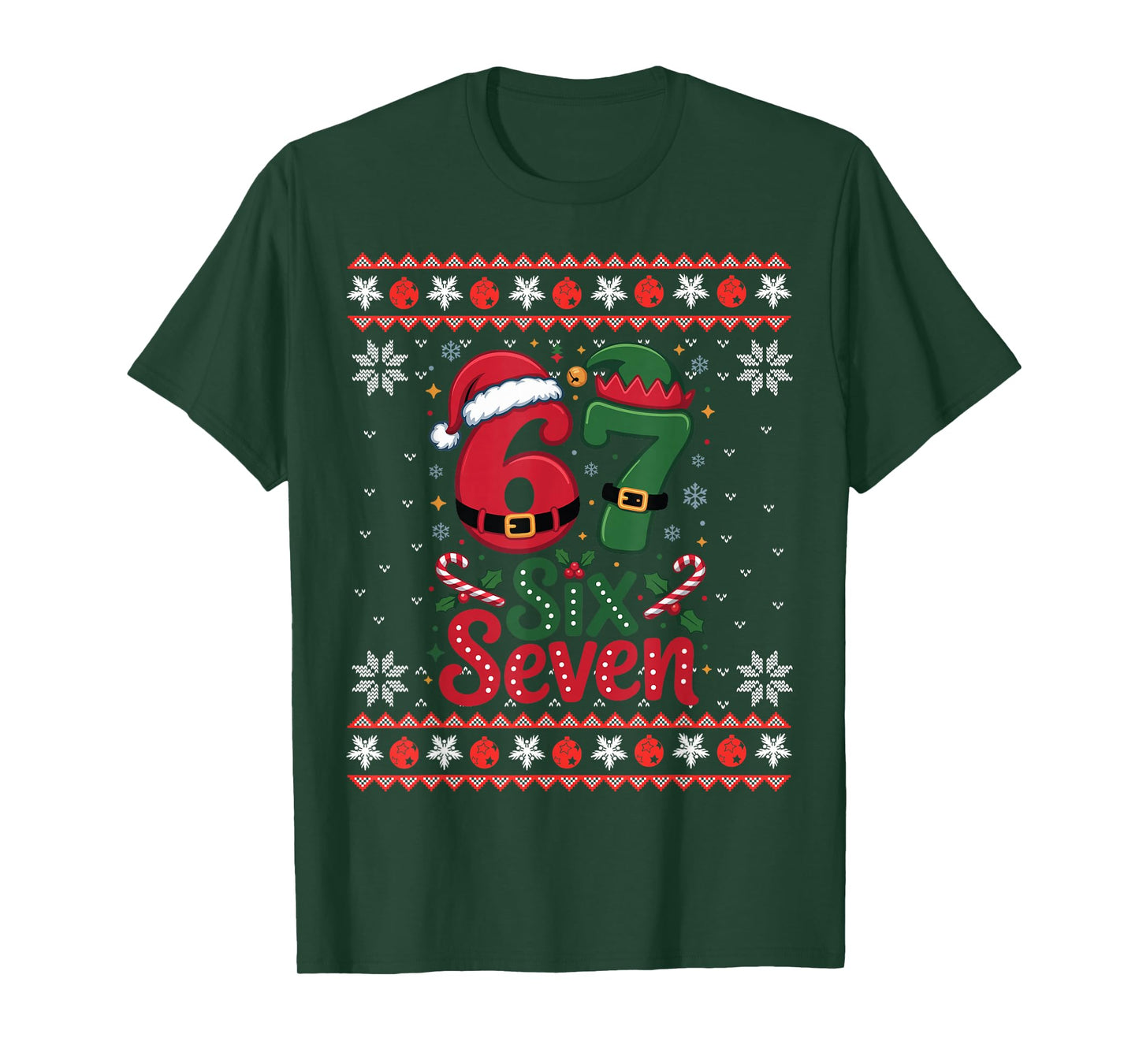 Six Seven Christmas 6 7 Ugly Christmas Sweater Boys Men Kids T-Shirt
