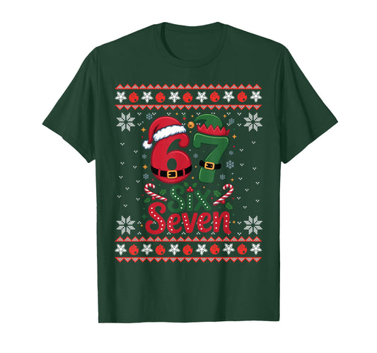 Six Seven Christmas 6 7 Ugly Christmas Sweater Boys Men Kids T-Shirt