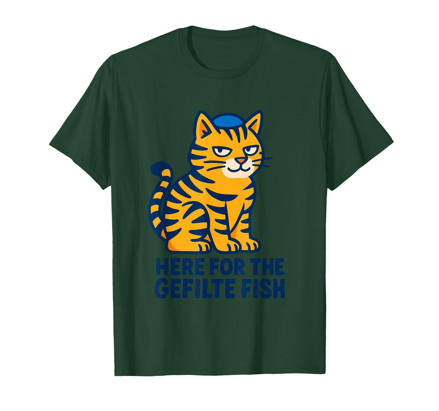 Hebrew Jewish cat Graphic with Playful gefilte Slogan T-Shirt