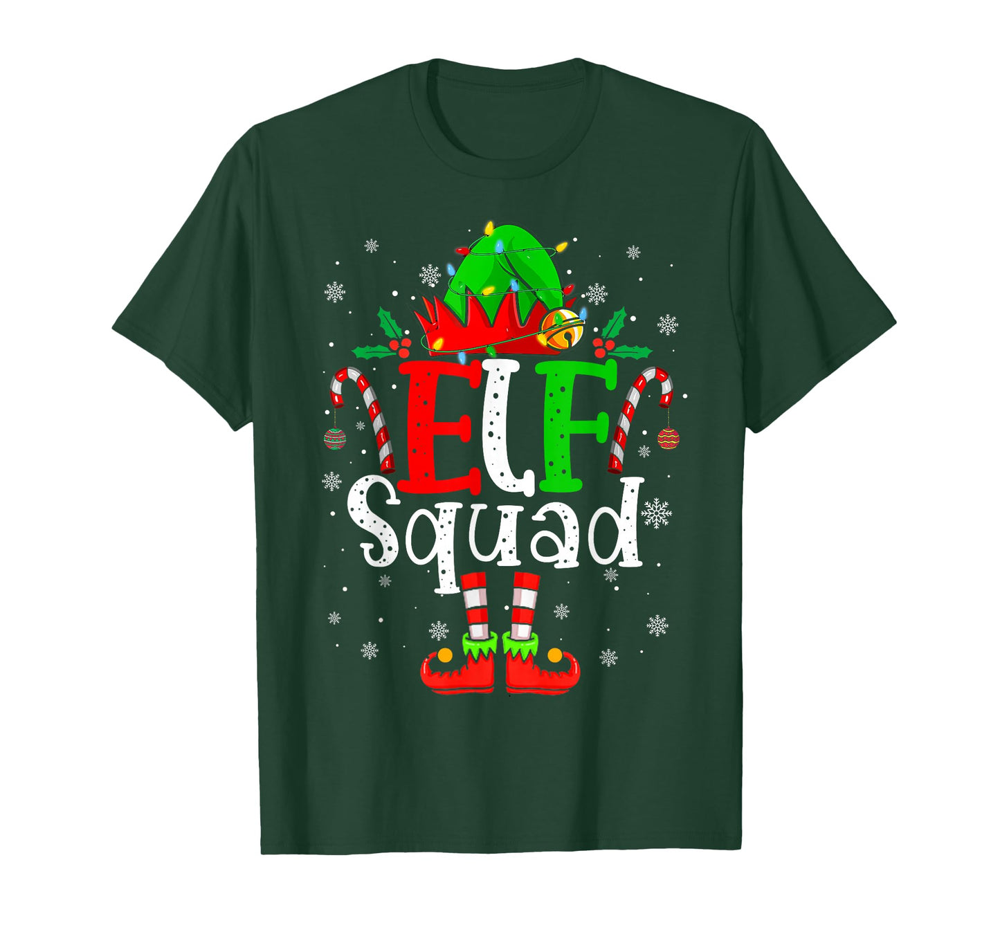 Elf Family Christmas Matching Pajamas Xmas Elf Squad T-Shirt