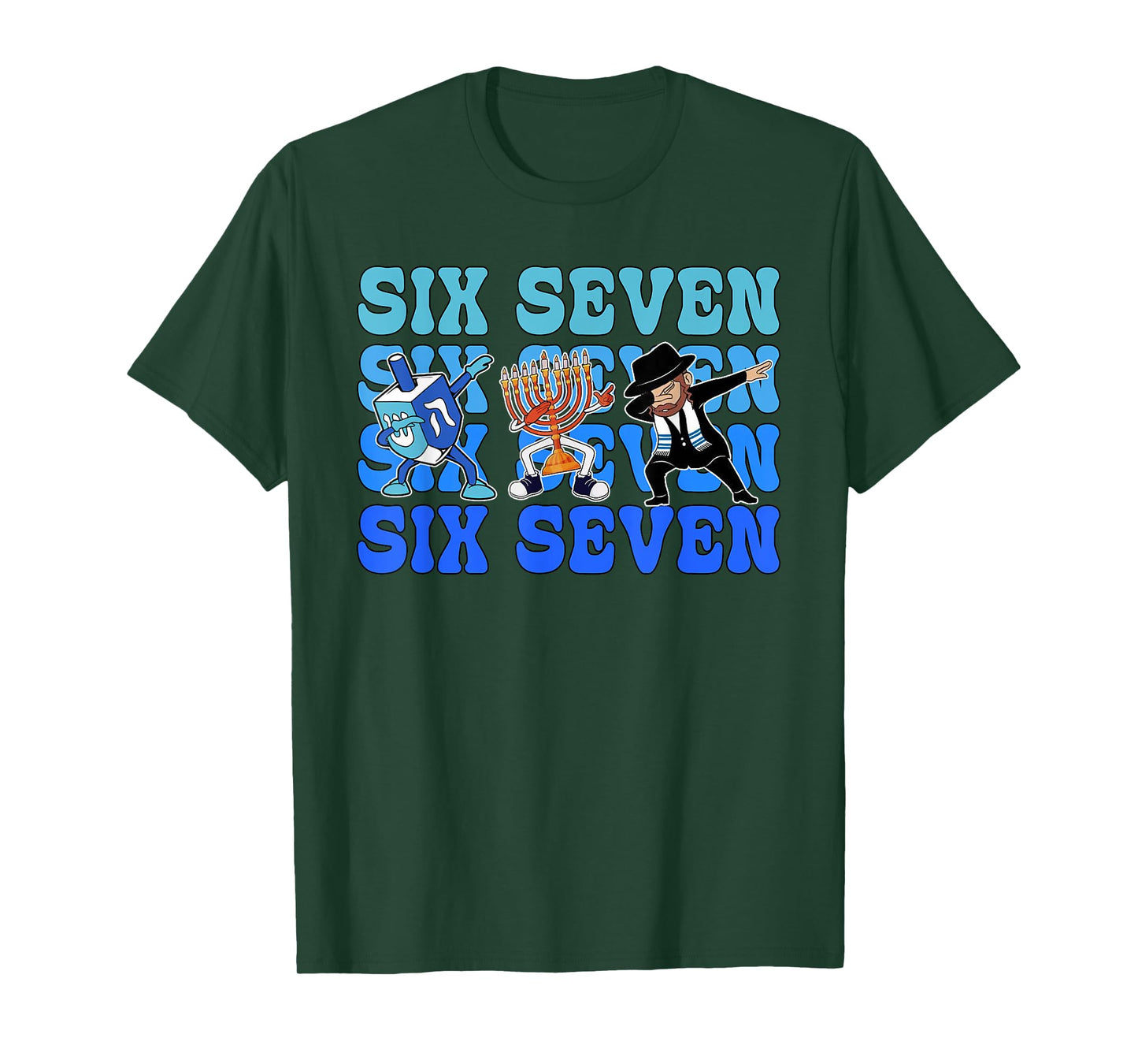 67 Hanukkah Meme Six Seven Dabbing Menorah Dreidel Jewish T-Shirt