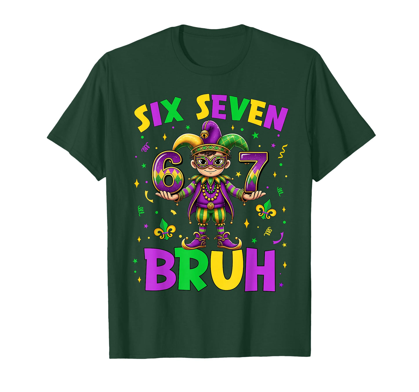 Bruh 67 Six Seven 6 7 Meme Mardi Gras New Orleans Trip Boys T-Shirt