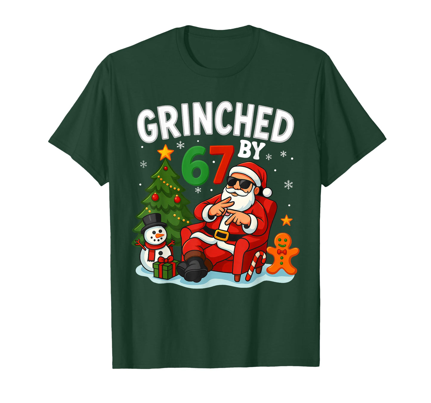 67 Six Seven Meme Christmas Grinched by 6-7 Gen Alpha Slang T-Shirt