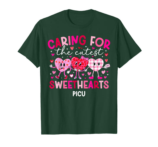Valentine PICU Nurse Valentines Day Pediatric ICU Nurse T-Shirt