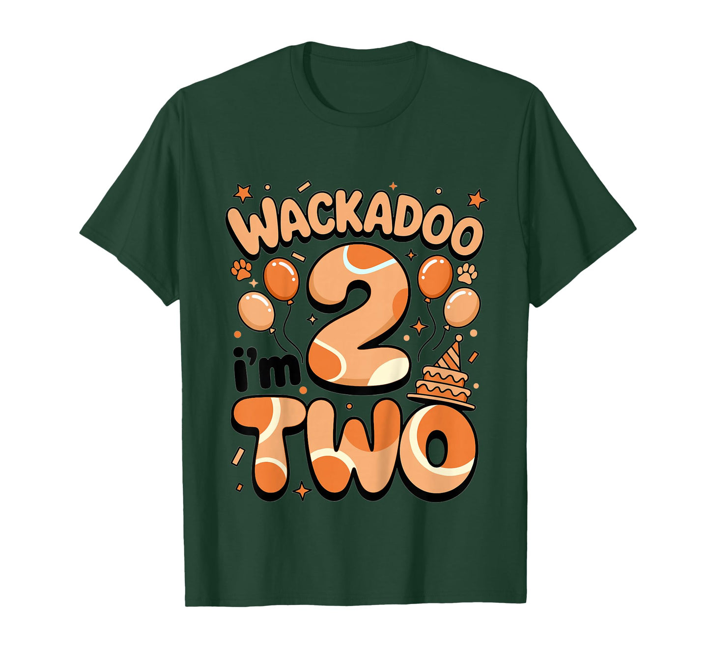 Wackadoo I'm Two 2nd Birthday Girl Toddler 2 Year Dog Lover T-Shirt