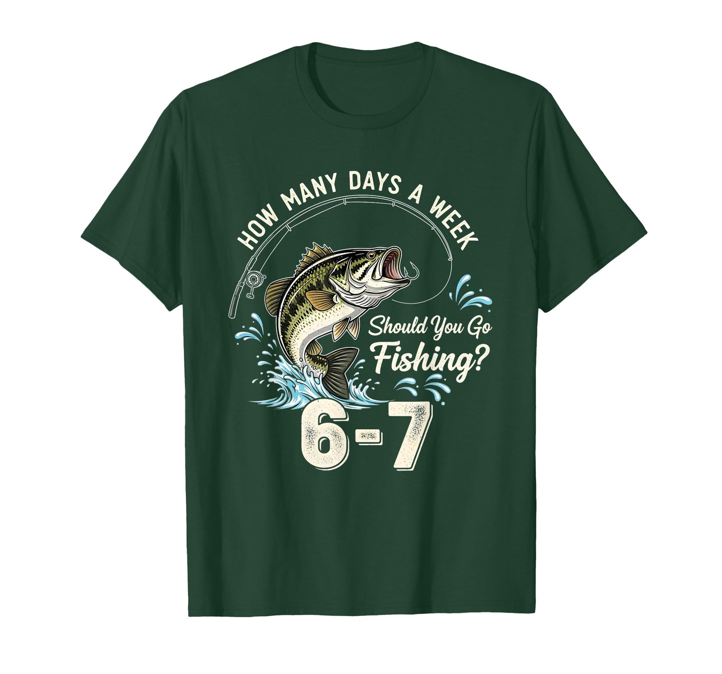 Funny 67 How Many Days A Week Should You Go Fishing 6-7 Meme T-Shirt