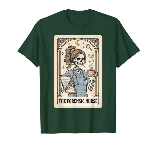 Forensic Nurse Tarot Card Skeleton Psychology Correctional T-Shirt