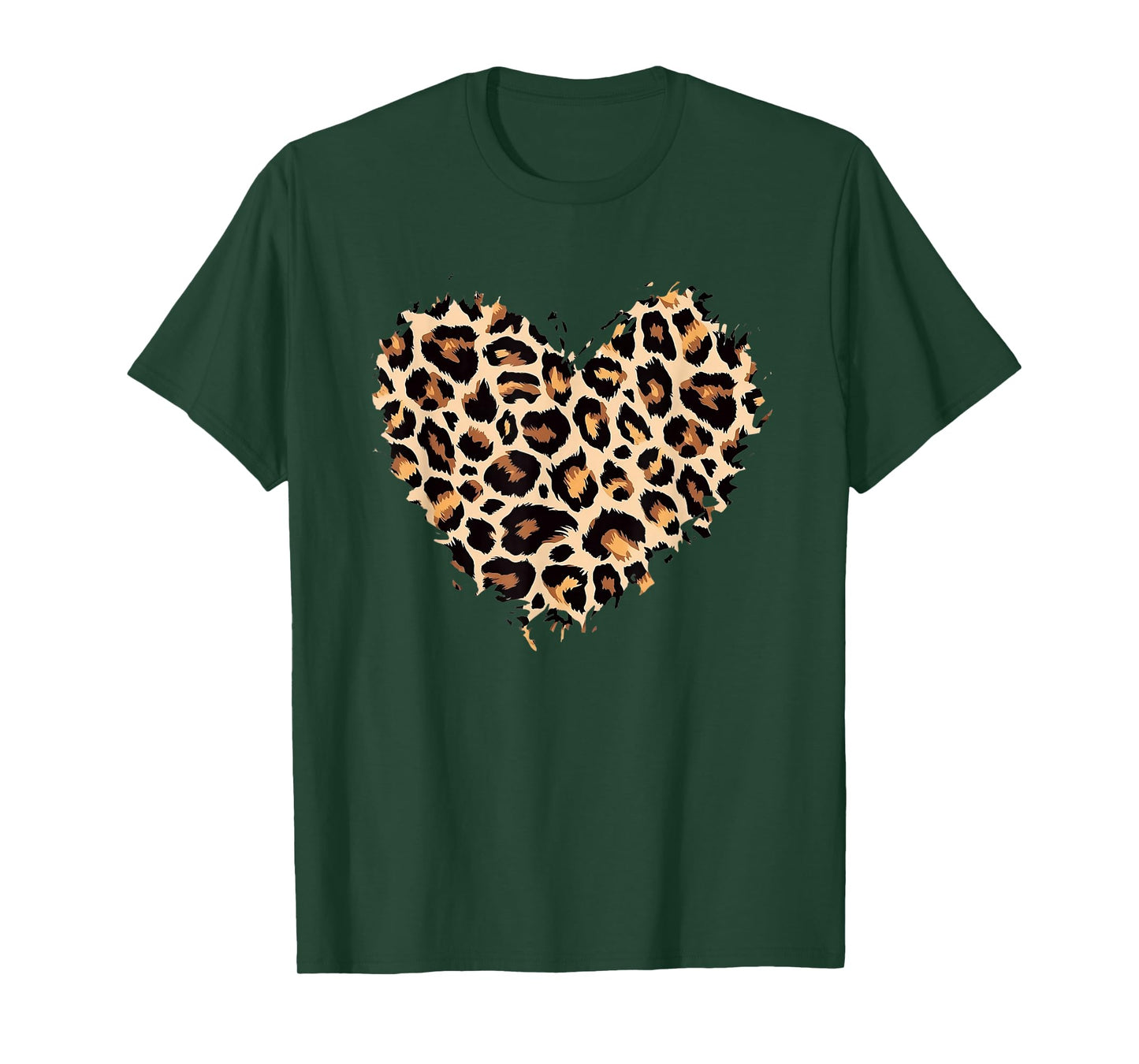 Leopard Cheetah Print Heart Love Cute Girls & Womens T-Shirt