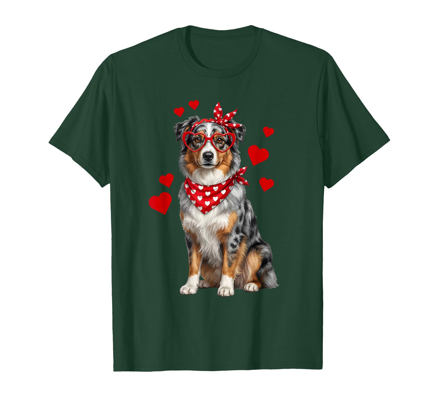 Australian Shepherd Valentines Day Dog Lover Heart T-Shirt