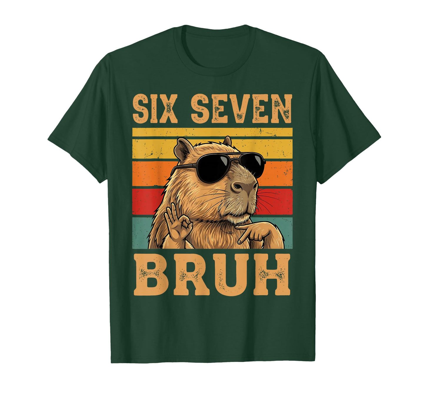 Funny Capybara 67 Meme Six Seven Bruh Boys Teens Kids Girls T-Shirt