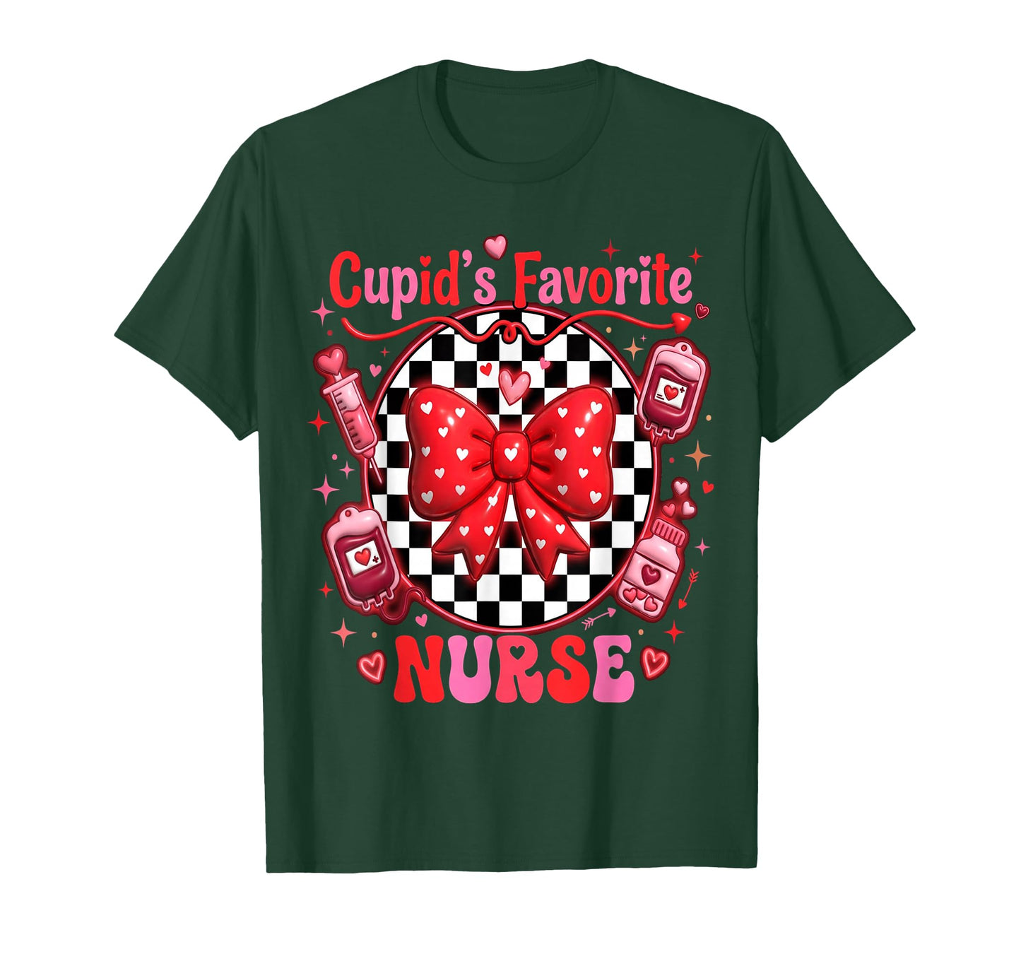 Cute Cupid’s Favorite Nurse Valentine Nursing Hearts Nurses T-Shirt