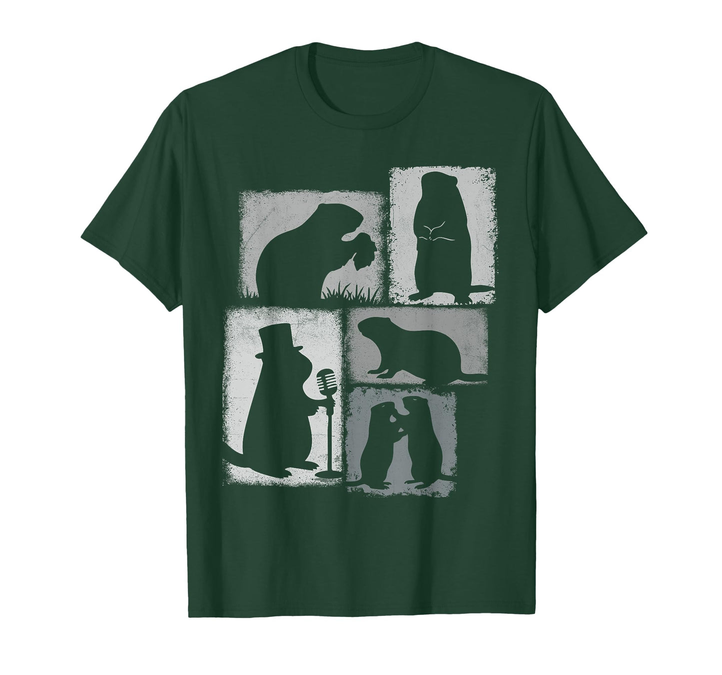 Groundhog Vintage Collage Weather Predictor T-Shirt