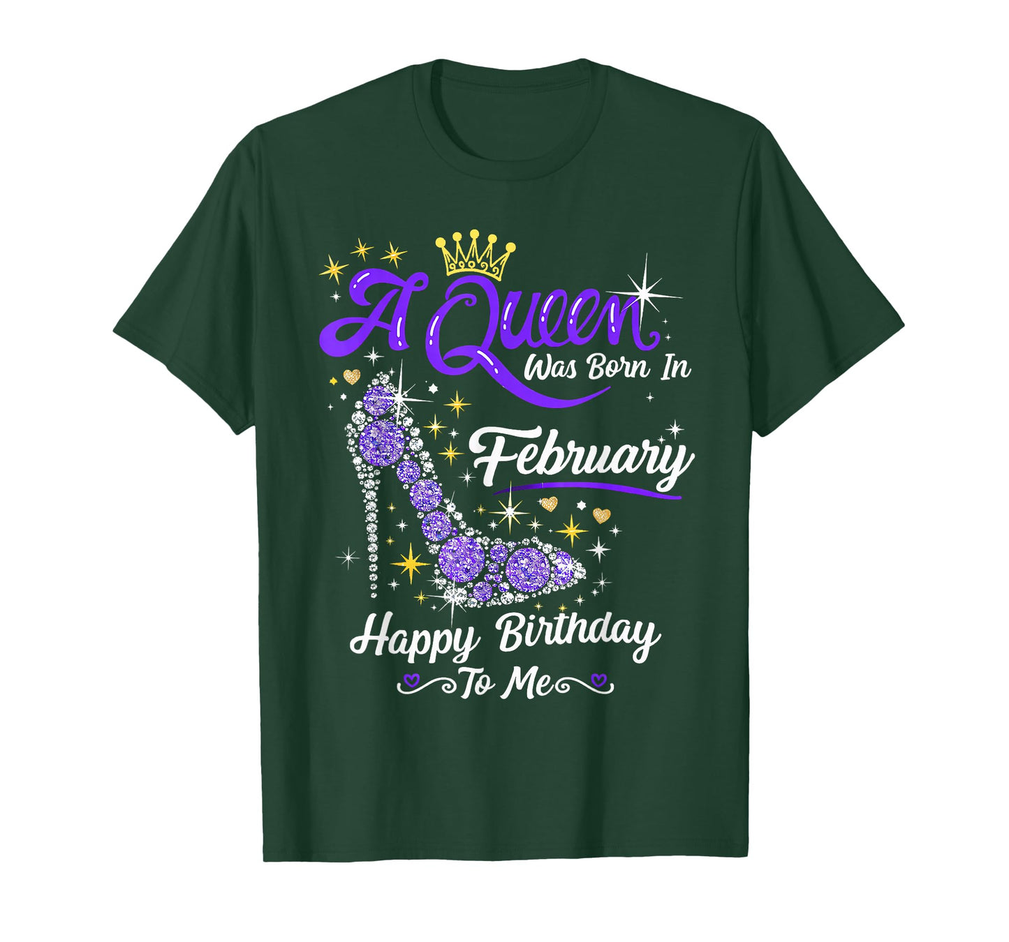 A Queen was Born in February Birthday Women Girl Daughter T-Shirt