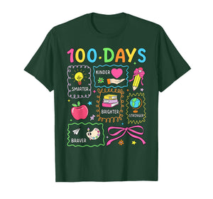 Preppy 100 Days of School 100th Day of School Kids Boys Girl T-Shirt