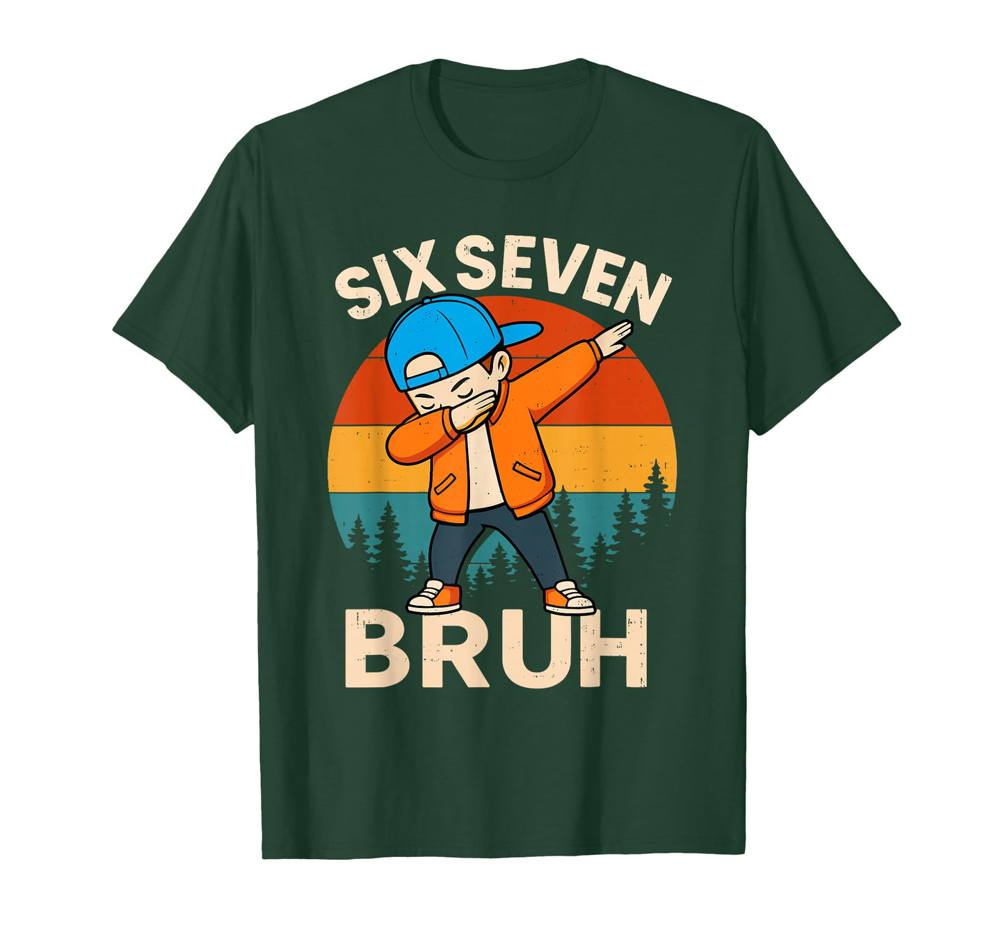 Six Seven Bruh 6 7 Number 67 Meme Dab Dabbing Boys Youth Kid T-Shirt