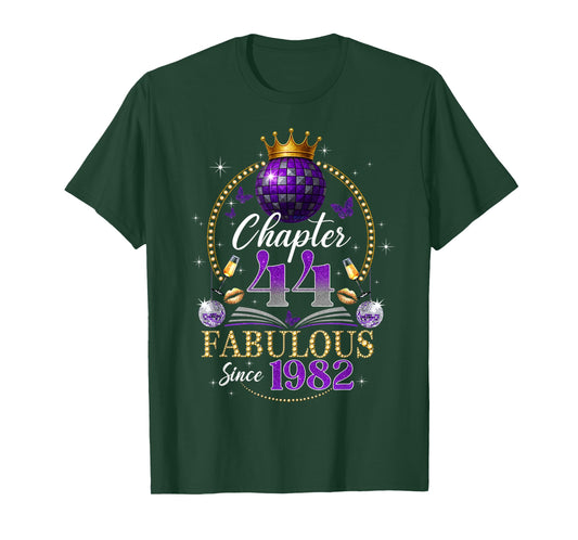 Chapter 44 Since 1982 Purple Disco Ball 44th Birthday Women T-Shirt