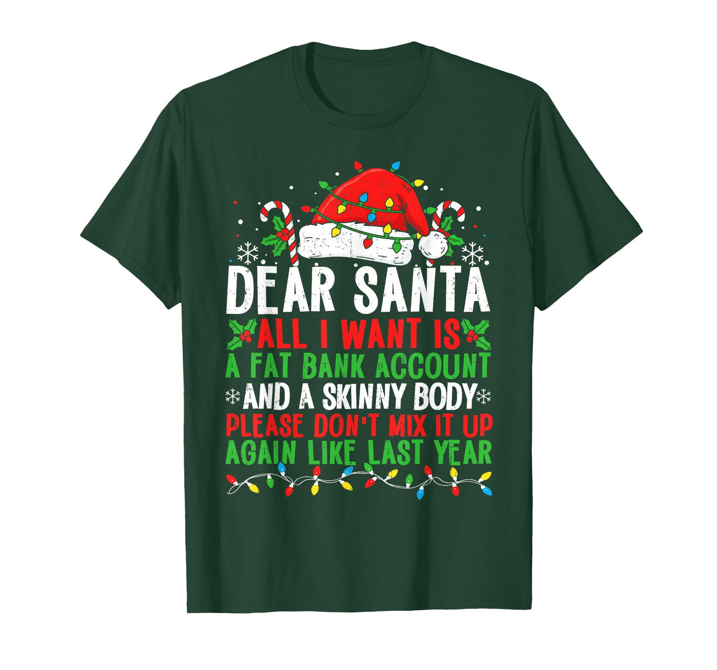Funny Christmas Shirts for Women Men Adult Dear Santa T-Shirt