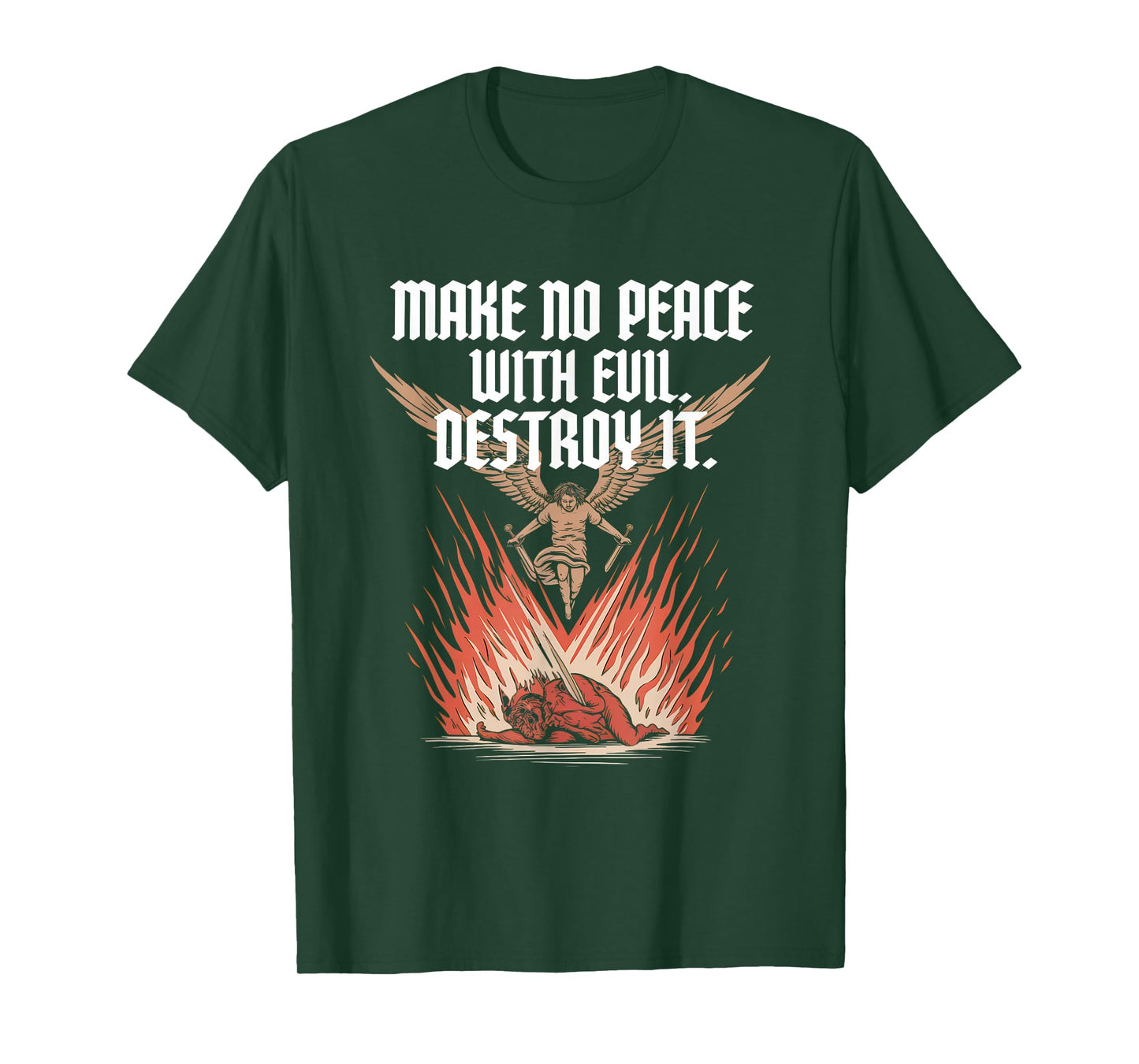Make No Peace with Evil Tshirt Archangel Michael Jesus God T-Shirt