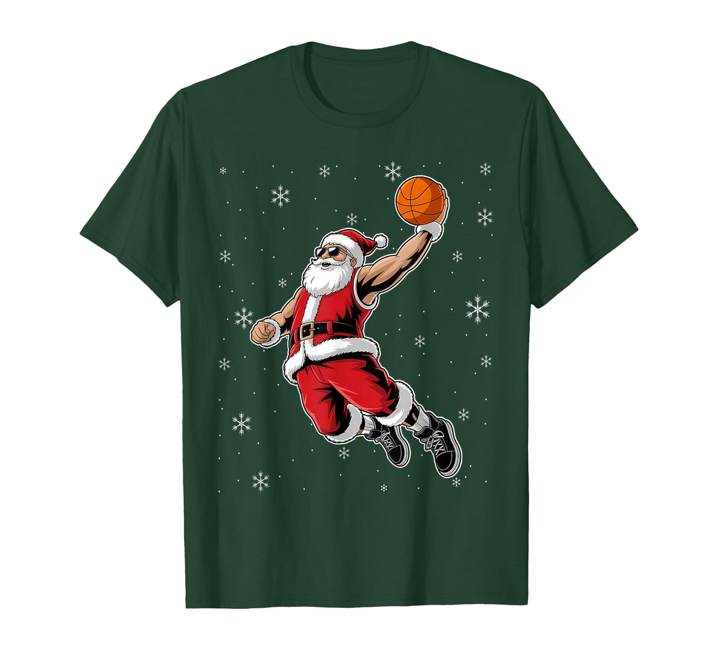 Just Dunk It Santa Claus Basketball Christmas Tree Ornaments T-Shirt