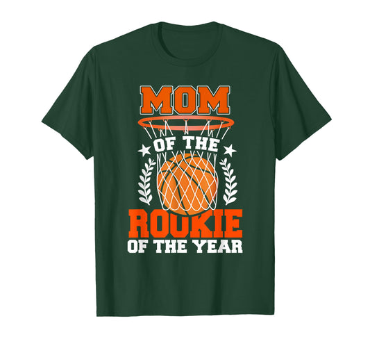 Mom of Rookie 1st Basketball Bday Theme Matching T-Shirt