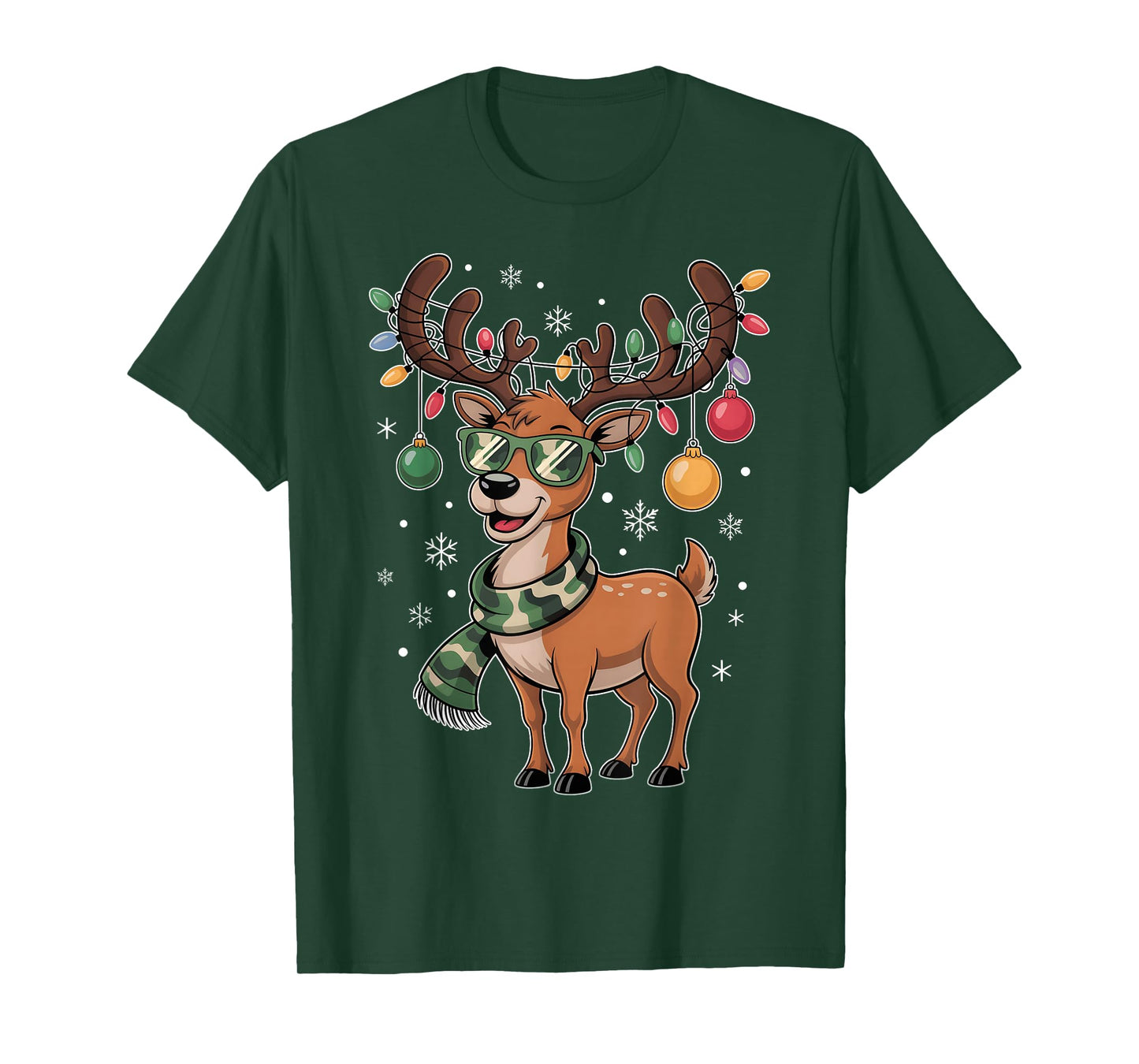 Reindeer Christmas Boys Kid Toddler Camouflage Reindeer Xmas T-Shirt