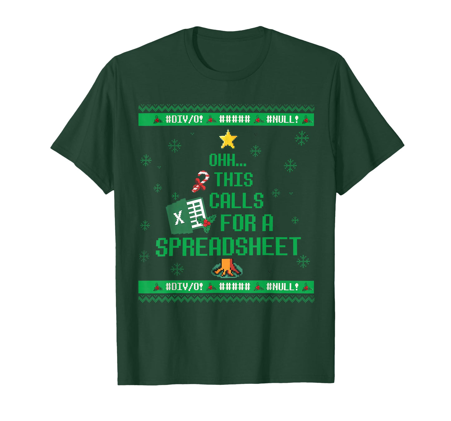Oh This Calls for A Spreadsheet Christmas Sweater Excel Ugly T-Shirt
