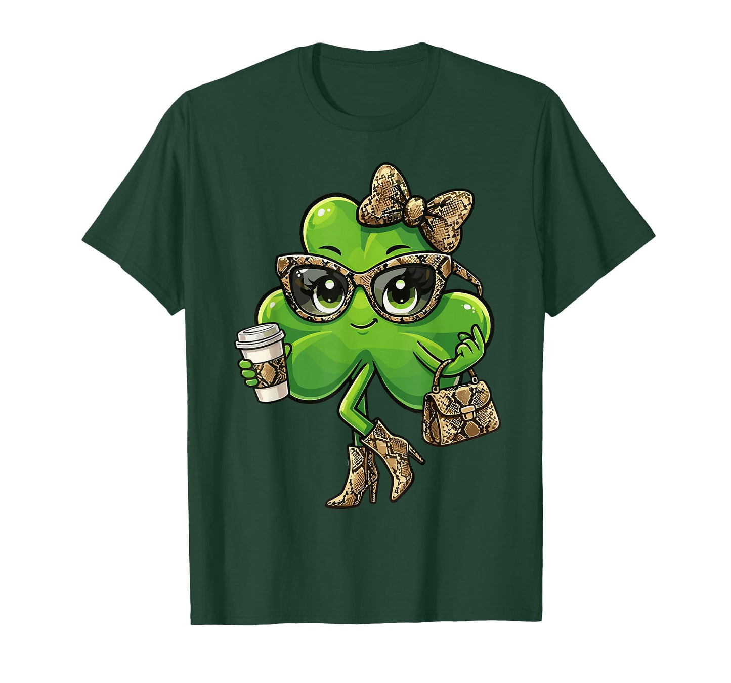 Boujee Shamrock Coffee Lover St Patricks Day for Women T-Shirt