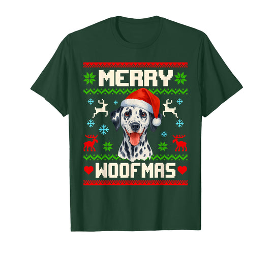 Dalmatian Dog Christmas Ugly Sweater Pet Dog Lover Xmas T-Shirt