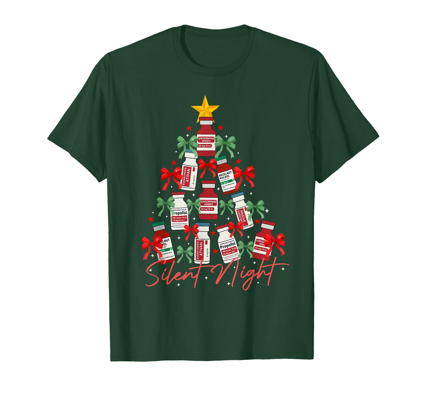 Funny Santa Propofol Silent Night ICU Nurses Merry Christmas T-Shirt