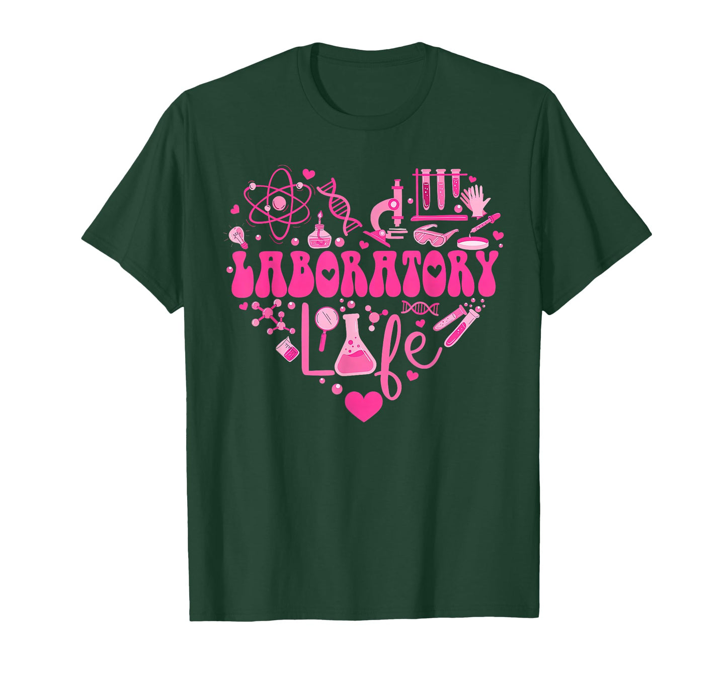 Laboratory Heart Valentine Lab Technologist Science Teacher T-Shirt