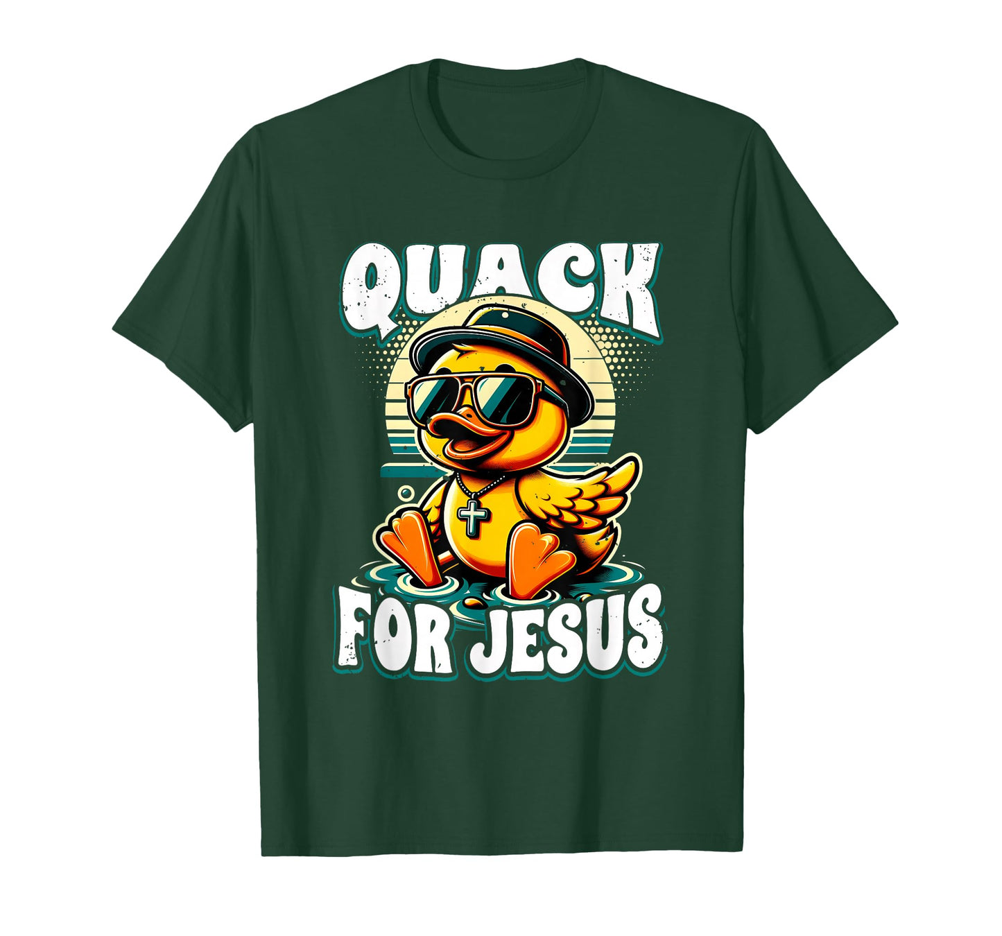 Retro Rubber Duck Christian Rubber Ducky Quacks for Jesus T-Shirt
