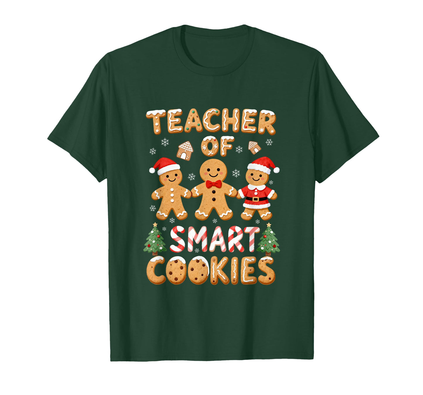 Christmas Teacher of Smart Cookies Gingerbread Man Teaching T-Shirt