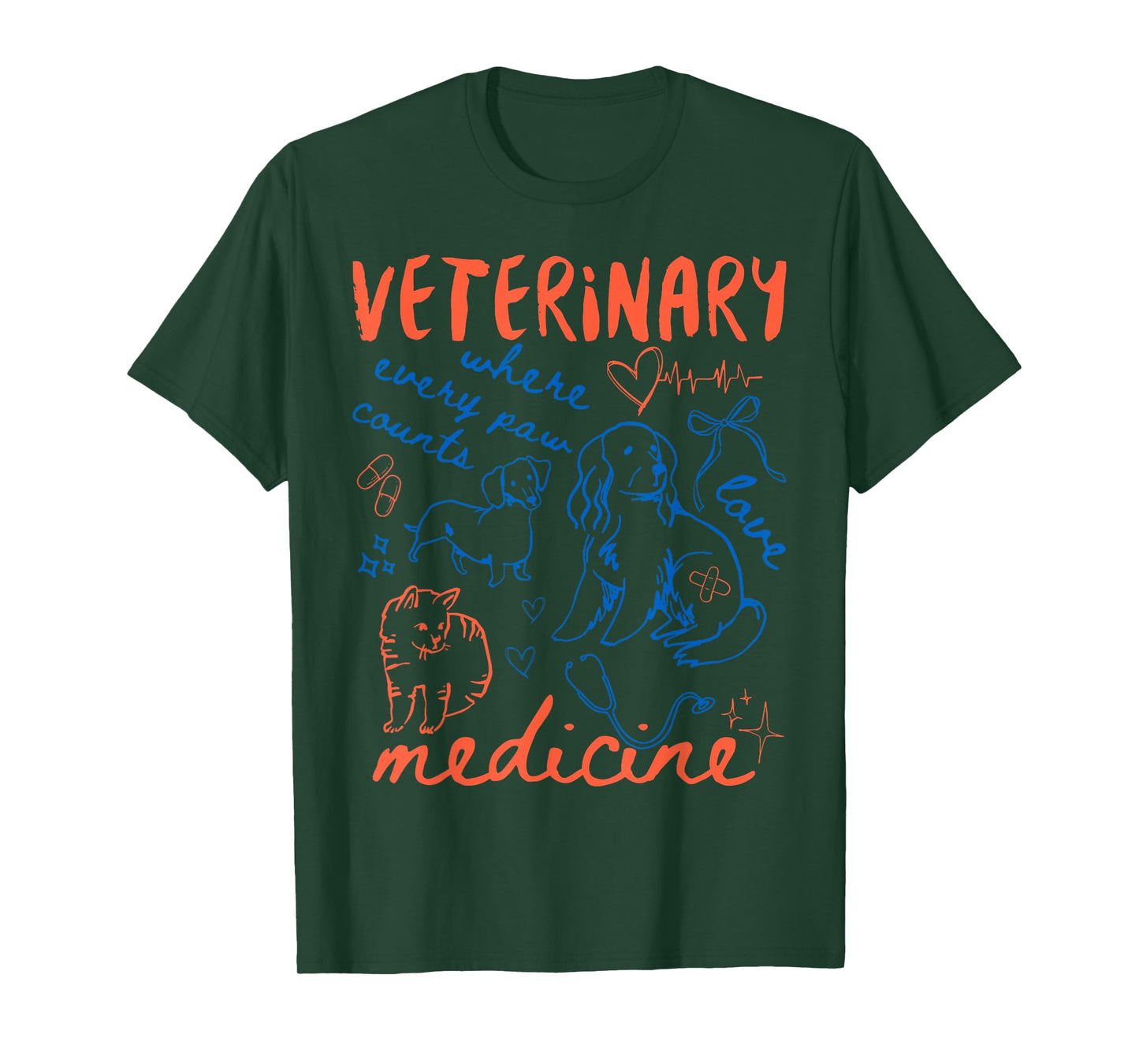 Vintage 90s Veterinary Medicine Vet Tech Vet Med Graduate T-Shirt