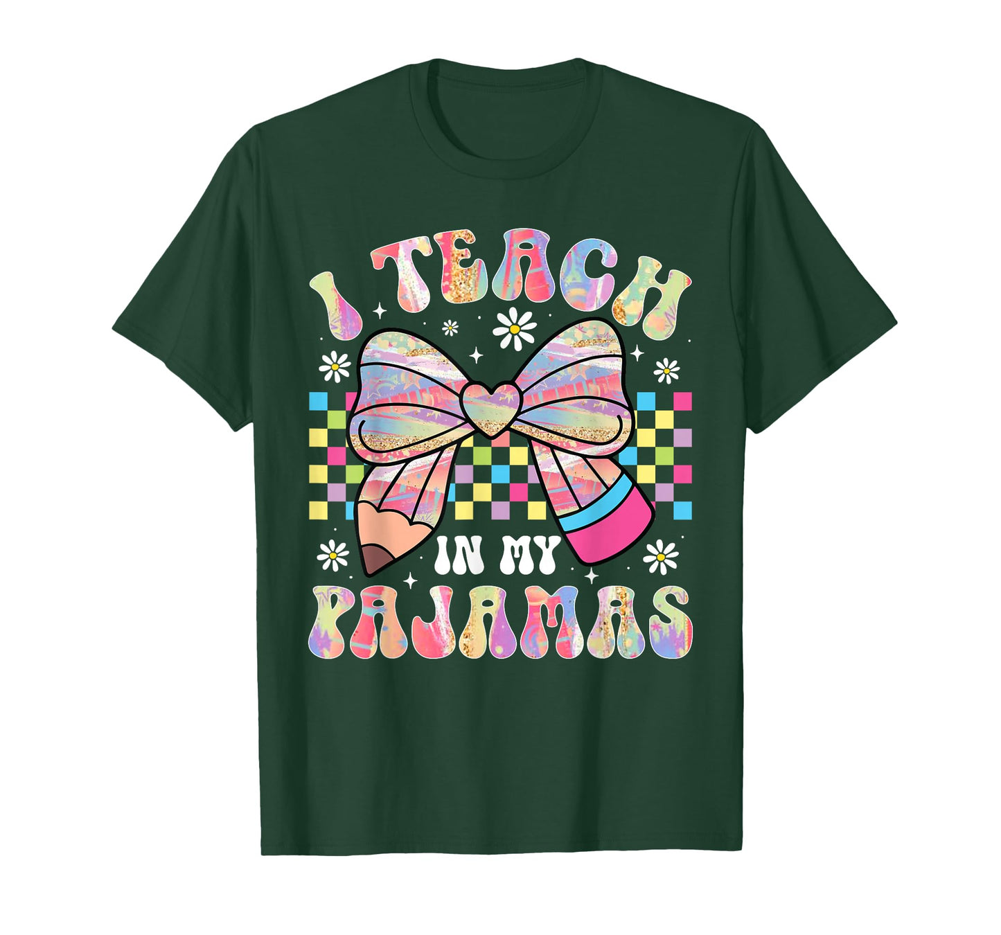 I Teach in My Pajamas Funny Quote for Teacher Homeschool T-Shirt