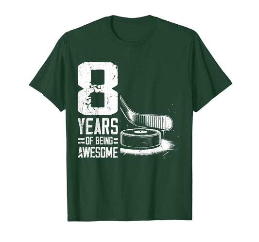 8th Birthday Boys Icehockey Player Ice Hockey 8 Years Old T-Shirt