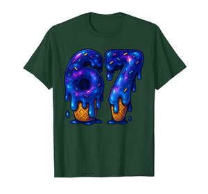 67 Ice Cream Drip Meme Funny Six Seven Gen Alpha Slang T-Shirt
