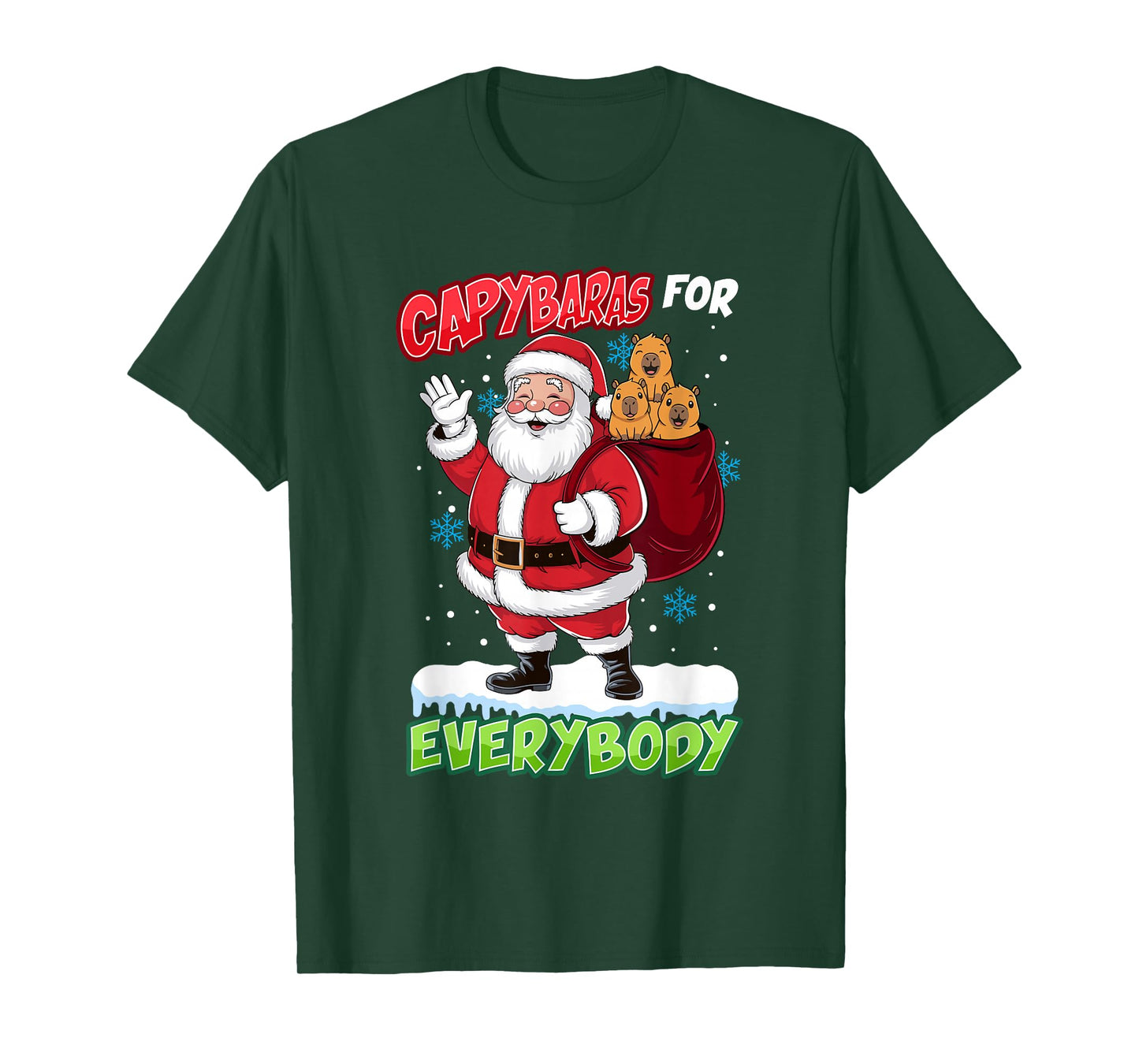 Ugly Christmas Men Kinds Women Funny Capybara T-Shirt