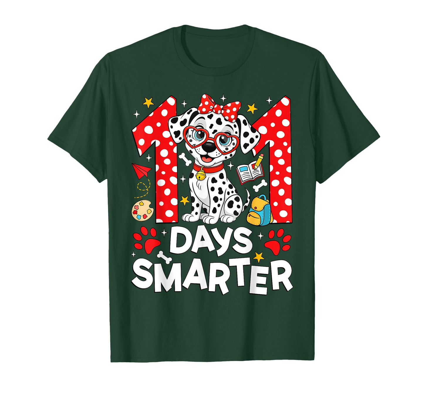 100 Days of Smarter Dalmatian Dog 100 Days of School Kids T-Shirt