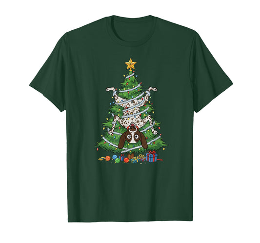 Funny German Shorthaired Pointer Dog Christmas Tree T-Shirt