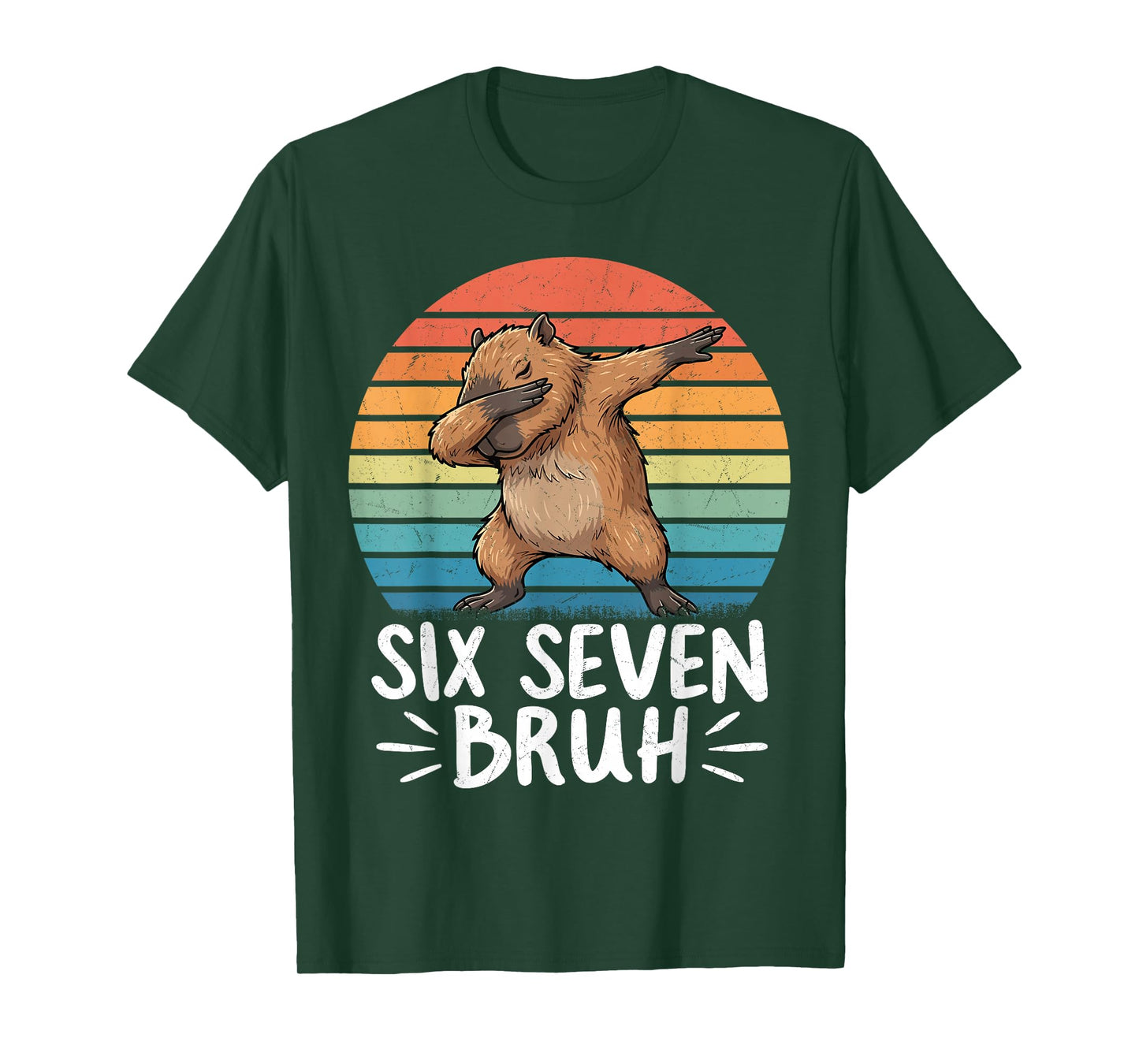 Six Seven Bruh 67 Meme Capybara Funny Capybara for Kids Boys T-Shirt
