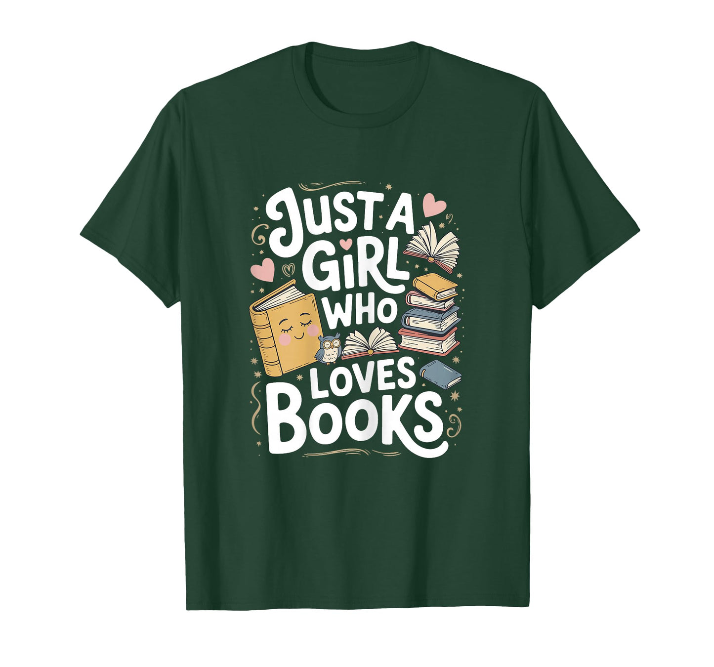 Just a Girl Who Loves Books Bookish Readers Book Lover Girls T-Shirt