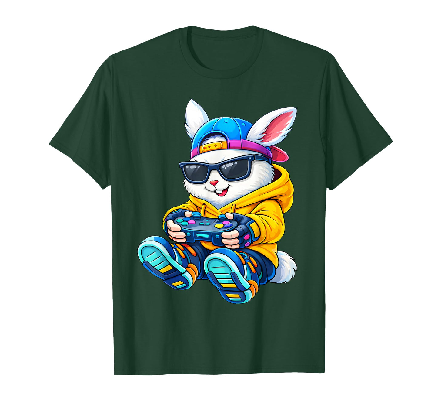 Funny Gaming Game Rabbit Easter Men Boy Kid T-Shirt