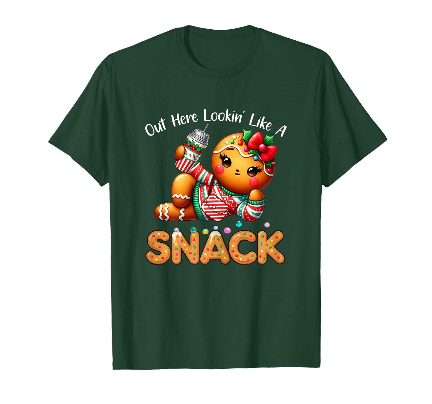 Out Here Looking Like A Snack Funny Boujee Xmas Gingerbread T-Shirt