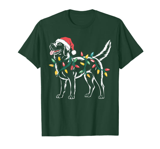 Funny Santa Labrador Retriever Christmas Lights Dog Lover T-Shirt