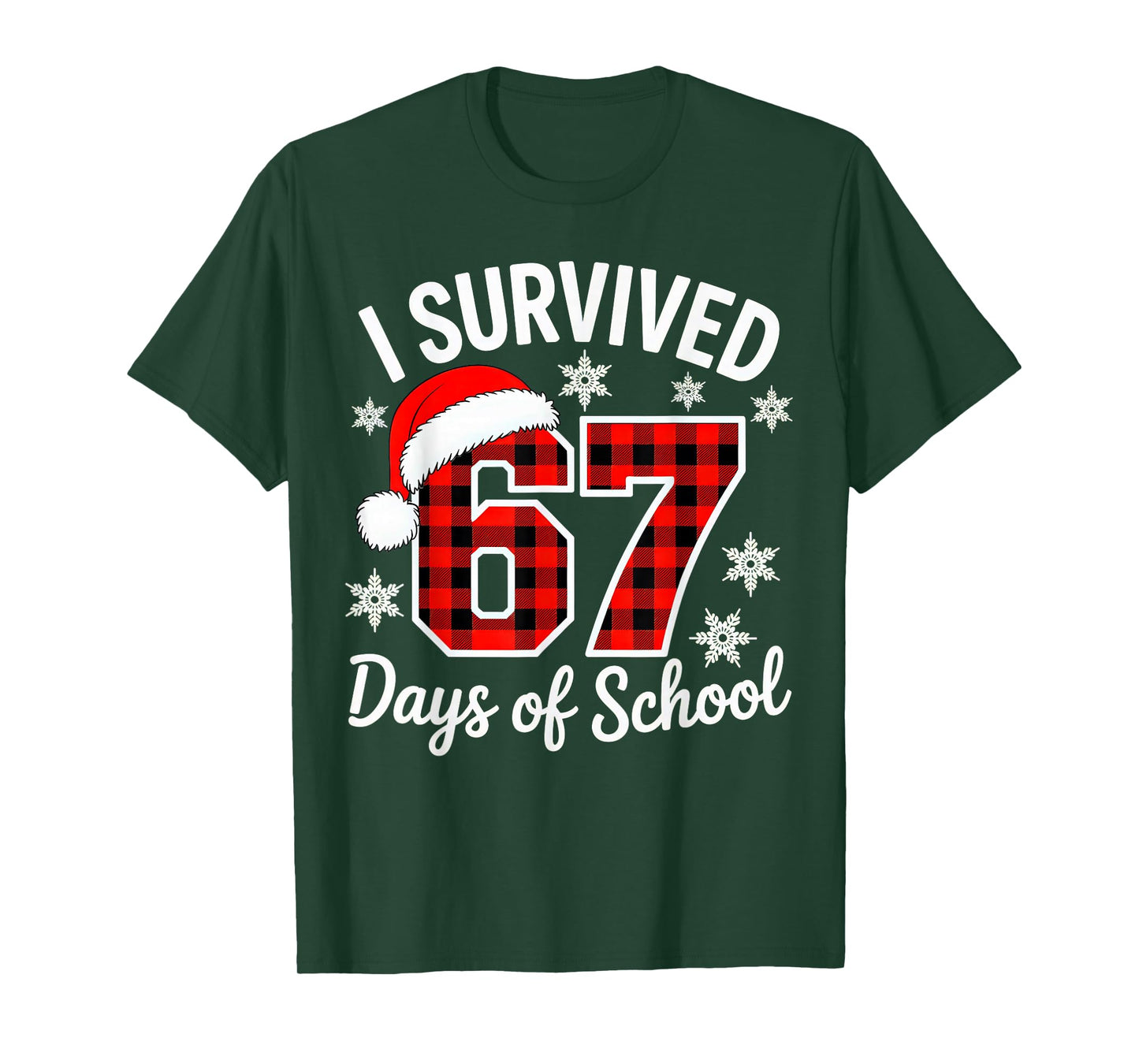 I Survived 67 Days of School Christmas T-Shirt