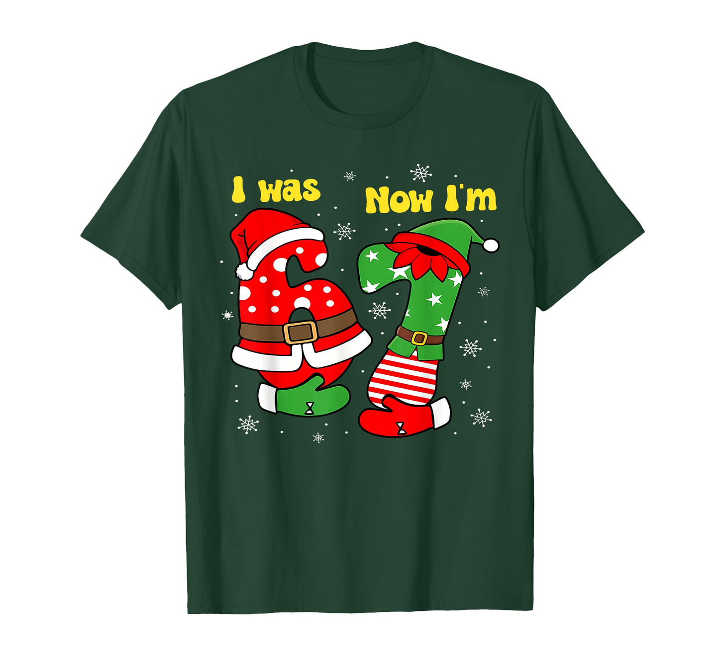 I was 6 Now I'm 7 67 Seven Year Old Birthday Girls Boys T-Shirt